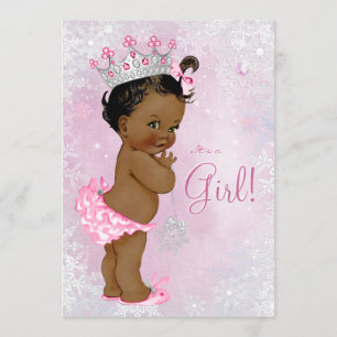 Invitation Baby shower des merveilles hivernales afro-américa