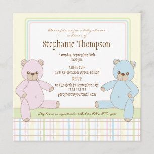 Invitation Baby shower des Nounours surprises