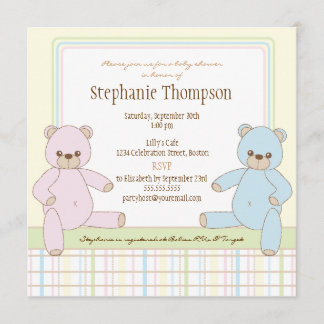 Invitation Baby shower des Nounours surprises