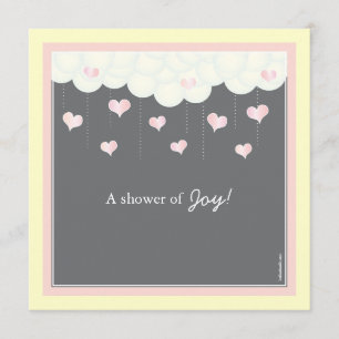 Invitation Baby shower des nuages et des coeurs pour l'invita