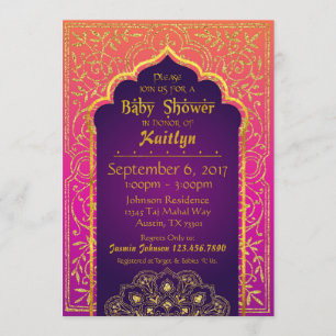 Invitation Baby shower des nuits de Bollywood Arabian
