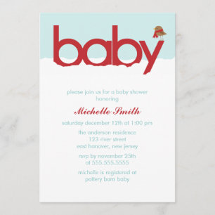 Invitation Baby shower des oiseaux d'hiver