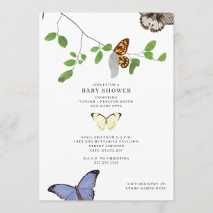 Invitation Baby shower des papillons Chrysalis