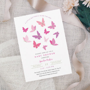 Invitation Baby shower des papillons colorés modernes Invitat