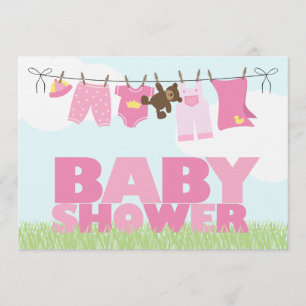 Invitation Baby shower des petites filles en tissu