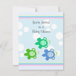 Invitation Baby shower des petites tortues