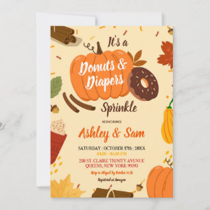 Invitation Baby shower des plongeurs Citrouilles de l'automne