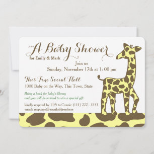 Invitation Baby shower des points de girafe