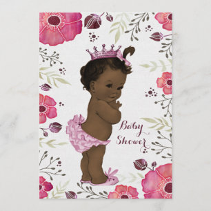 Invitation Baby shower des Poppies d'aquarelle de Princess Et