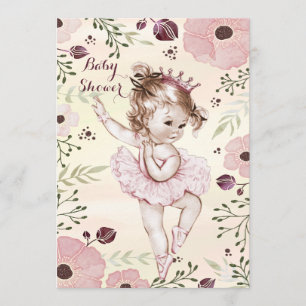 Invitation Baby shower des Poppies de Ballerina Watercolor