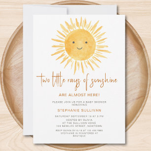 Invitation Baby shower des rayons de soleil Twins