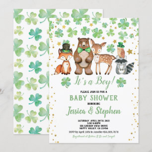 Invitation Baby shower des Shamrocks de la Saint Patrick