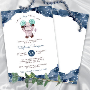 Invitation Baby shower des signes astrologiques des baies cél