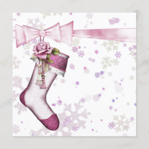 Invitation Baby shower des Snowflakes roses d'hiver