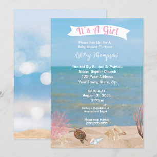 Invitation Baby shower des tortues de mer