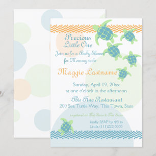 Invitation Baby shower des tortues marines
