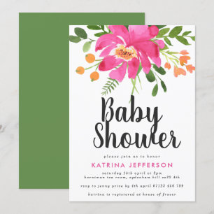 Invitation Baby shower des Tropiques aquarelles