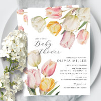 Invitation Baby shower des tulipes gracieuses