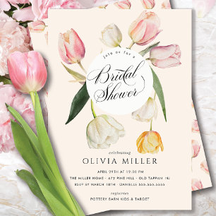 Invitation Baby shower des tulipes gracieuses