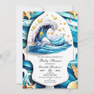 Invitation Baby shower des vagues marines