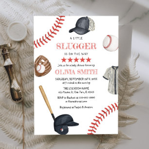 Invitation Baby shower Des Vêtements De Baseball Petits Slugg
