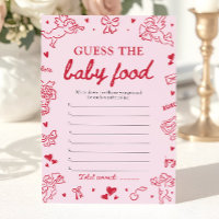 Baby-Shower Dessin Main Rose Devinez la Nourriture