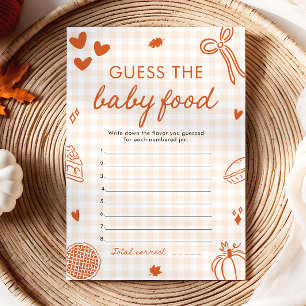 Invitation Baby shower Dessiné À La Main Automne Devinez La N