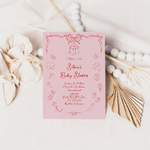 Baby shower Dessiné À La Main, Bébé Garçon Fille É