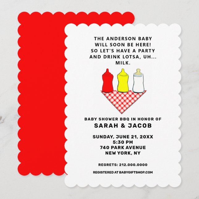 Invitation Baby shower d'été (Devant / Derrière)