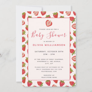 Invitation Baby shower d'été aux fraises