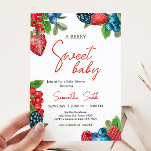 Invitation Baby shower d'été Berry Sweet