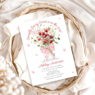 Invitation Baby shower d'été de la baie rose Bow