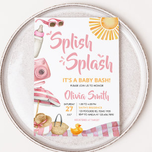 Invitation Baby shower d'été de Pink Beach