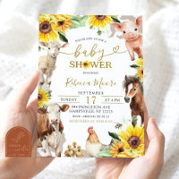 Baby shower d'été des animaux de la ferme de tourn
