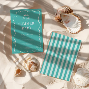Invitation Baby Shower d'été sur la plage