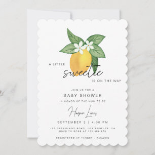 Invitation Baby shower d'été sur les agrumes de citron