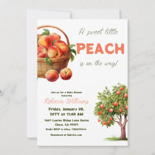 Invitation Baby shower d'été Sweet Little Peach