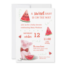 Baby shower d'été Watermelon Pig Sweet Baby