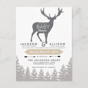 Invitation Baby shower d'évasion de Woodland