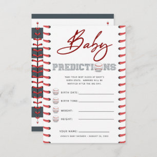 Invitation Baby shower Devinant Jeu prédictions bébé