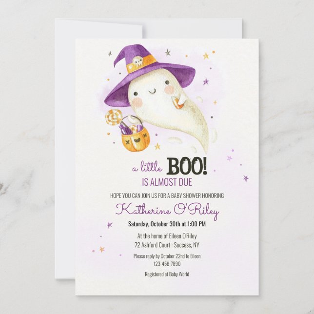 Invitation Baby shower d'Halloween  (Devant)