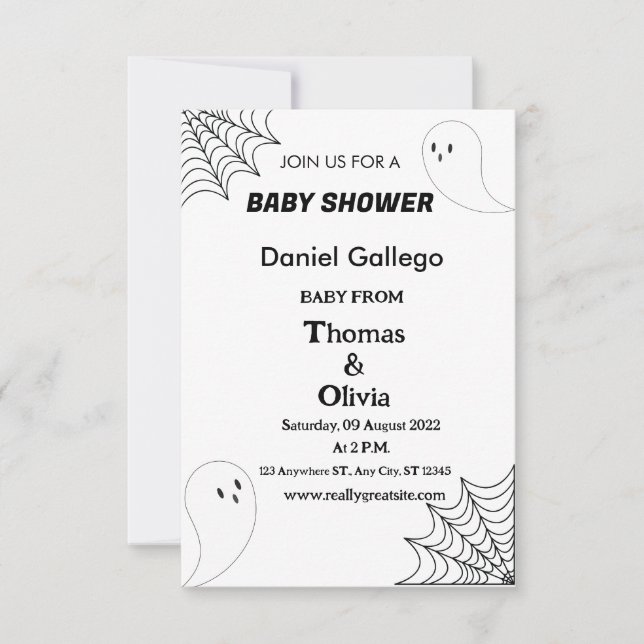 Invitation Baby shower d'Halloween (Devant)