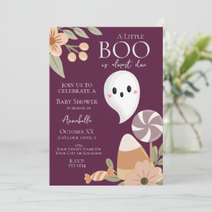 Invitation Baby shower d'Halloween Boho - mignon f