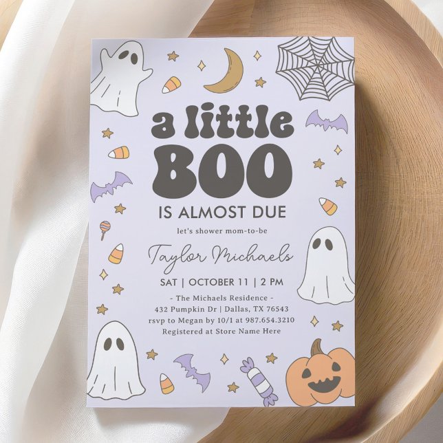 Invitation Baby shower d'Halloween de Little Boo (Créateur téléchargé)