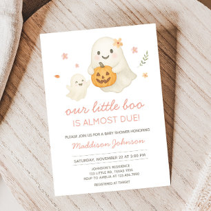 Invitation Baby shower d'Halloween de Little Boo rose