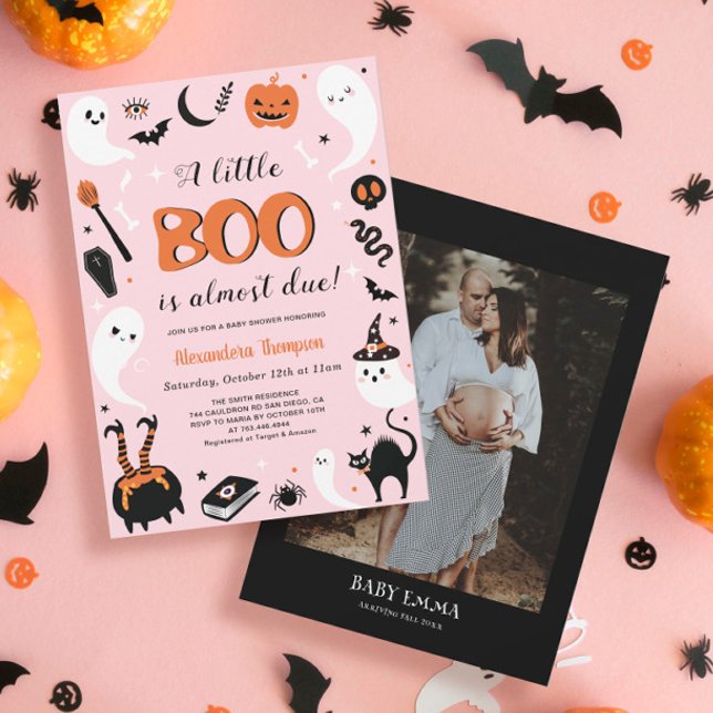 Invitation Baby shower d'Halloween de Little Boo rose (Créateur téléchargé)