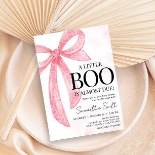 Invitation Baby shower d'Halloween de petite fille rose