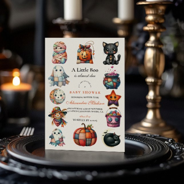 Invitation Baby shower d'Halloween en écaille dorée (Créateur téléchargé)