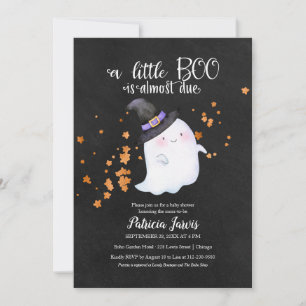 Invitation Baby shower d'Halloween fantôme mignon