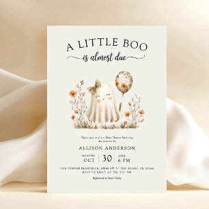 Invitation Baby shower d'Halloween fantôme mignon
